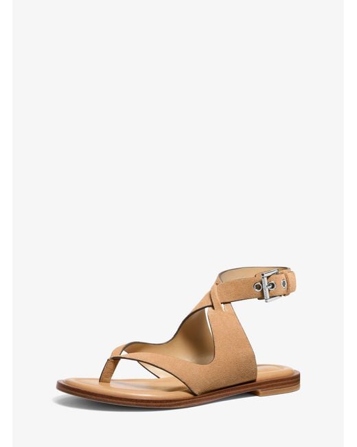 Michael Kors Natural Mk Irene Suede Wrap Sandal
