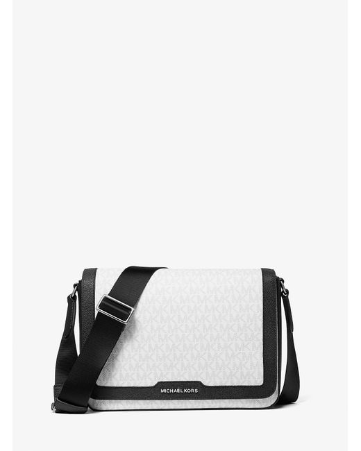 Michael Kors White Hudson Flap Crossbody for men