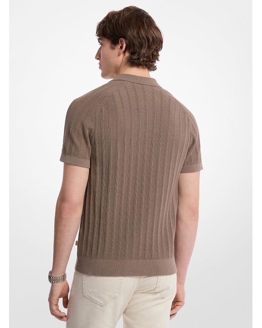 Mkpolo De Punto De Algodón Con Cremallera Michael Kors de hombre de color Brown