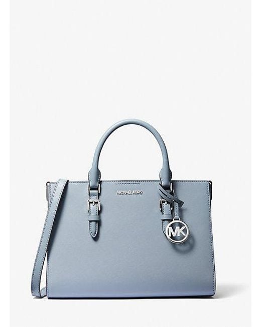 Michael Kors Blue Charlotte Medium Saffiano Leather 2-in-1 Tote Bag