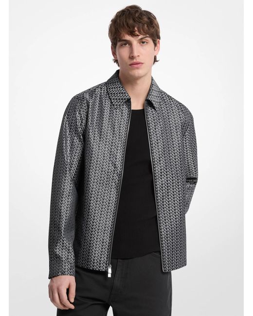 Michael Kors Gray Mk Mk2000 Logo Jacquard Jacket for men