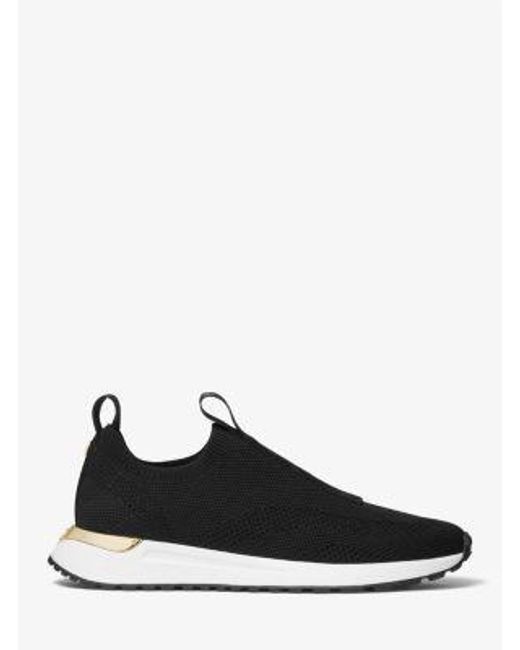 Michael Kors White Bodie Logo Tape Mesh Slip-On Trainer