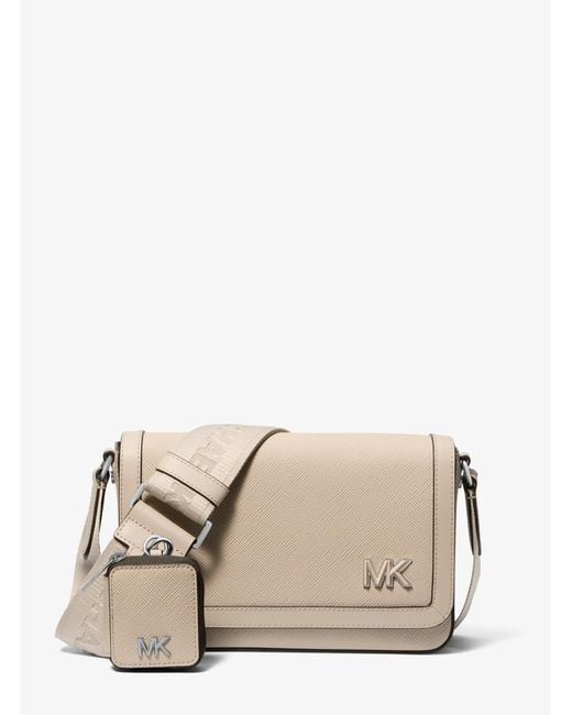 Michael Kors Natural Edison Mini Scratch-Resistant Crossgrain Leather Crossbody Bag With Pouch for men