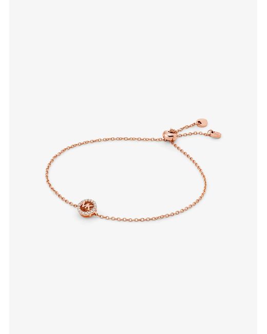 Michael Kors White Mk Fulton Precious Metal-Plated Sterling Slider Bracelet