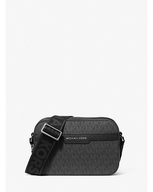 Michael Kors Black Hudson Signature Logo Camera Crossbody Bag for men