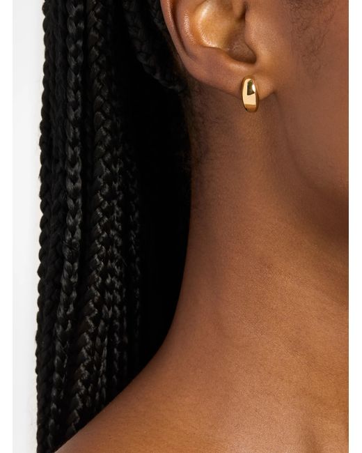 Michael Kors Metallic Mk Half Hoop Huggie Earrings