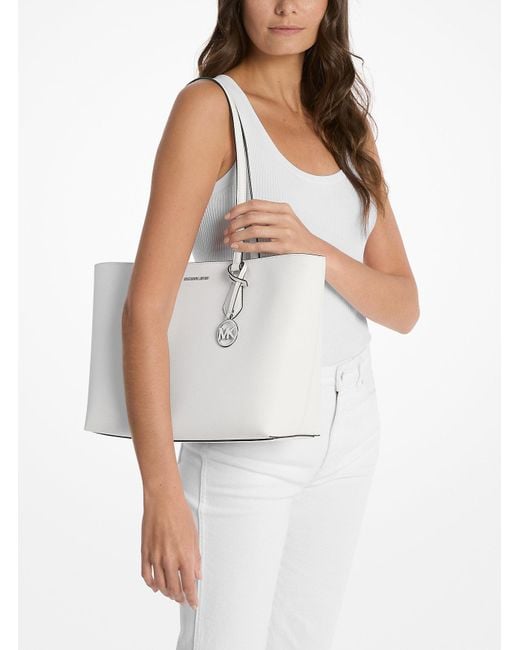 Michael Kors Outlet White Mk Sheila Large Tote Bag