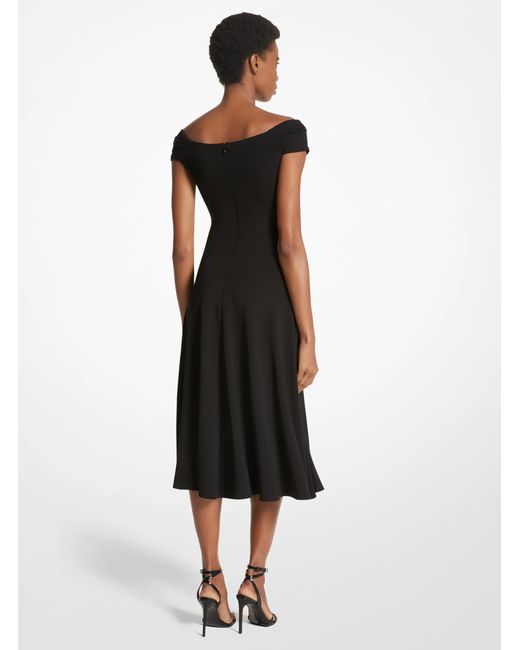 Michael Kors Black Matte Jersey Midi Dance Dress