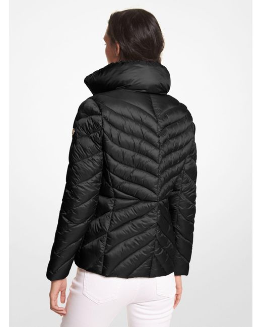 Michael Kors Quilted Nylon Packable Puffer Jacket in Black | Lyst