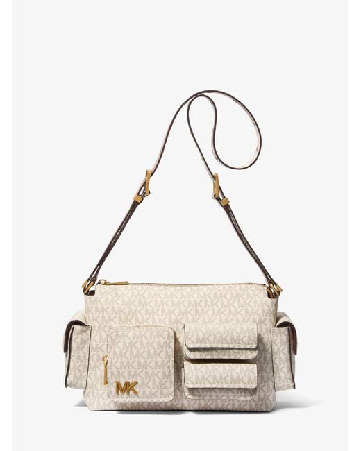 MICHAEL Michael Kors Natural Mk Dakota Medium Signature Logo Shoulder Bag