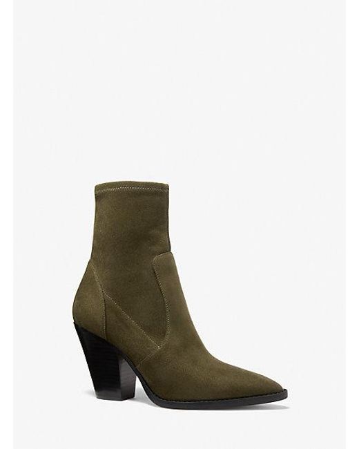 Michael Kors Green Dover Faux Suede Ankle Boot