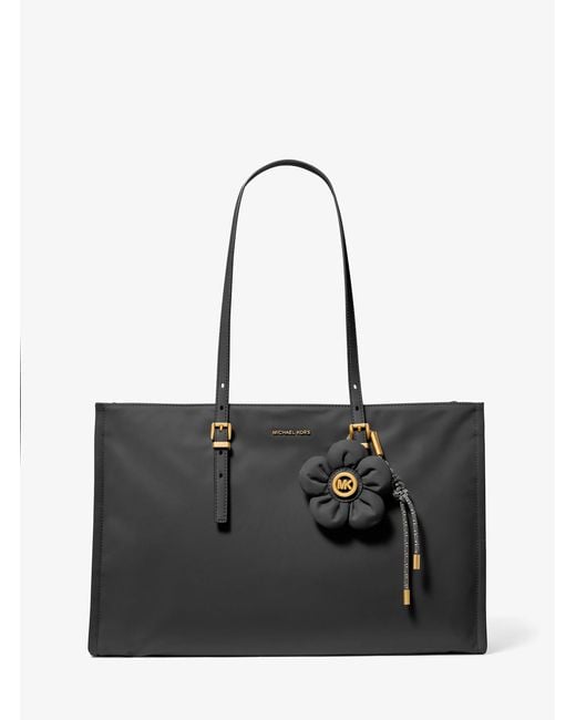 MICHAEL Michael Kors Black Mk Zadie Medium Nylon Tote Bag