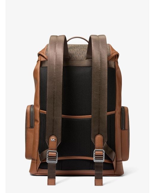 Michael Kors Brown Mk Jet Set Signature Logo Backpack for men