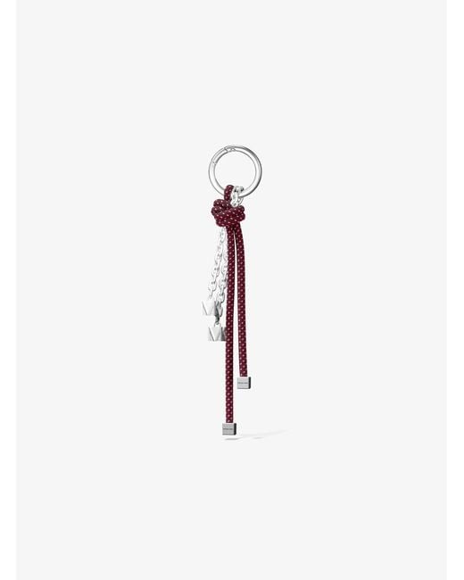 Michael Kors White Mk-Tone And Speckled Cord Bag Charm