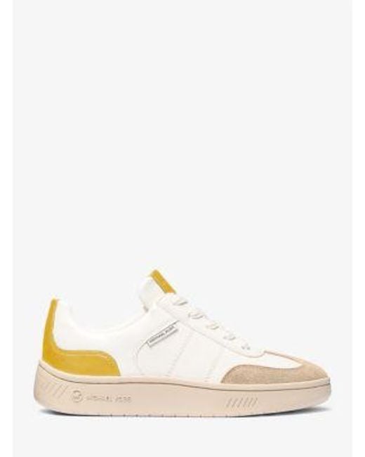 Michael Kors White Kai Mixed-Media Sneaker