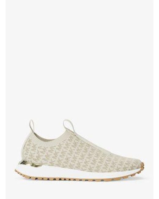 Michael Kors White Bodie Metallic Logo Knit Slip-On Sneaker