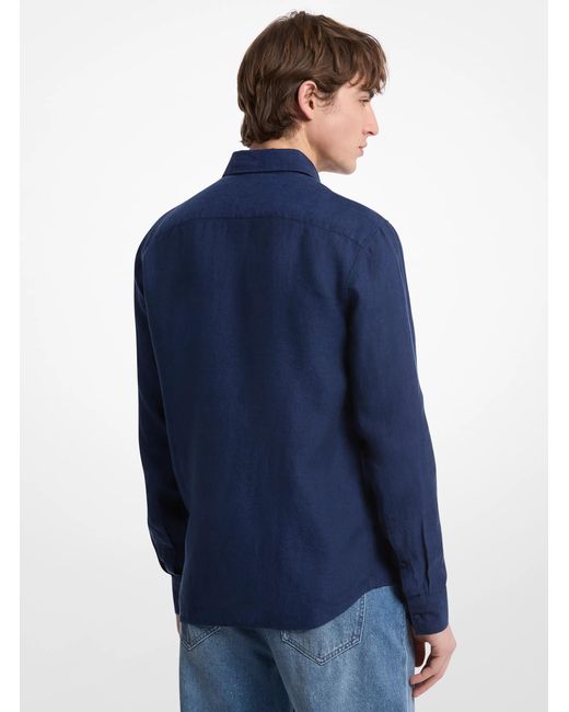 Michael Kors Blue Mk Linen Shirt for men
