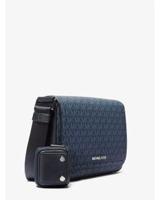 Michael Kors Blue Cooper Mini Signature Logo Crossbody Bag With Pouch for men