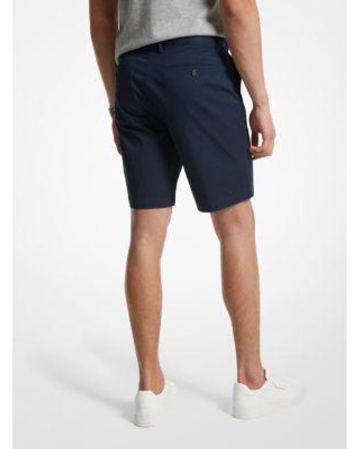 Michael Kors Blue Mk Stretch Cotton Shorts for men
