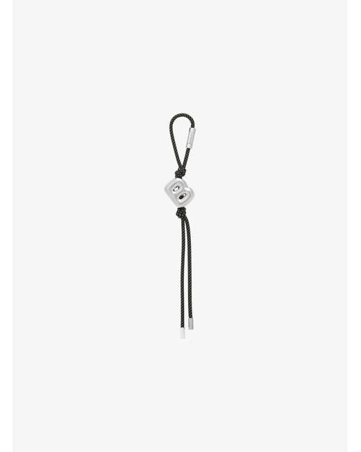 MICHAEL Michael Kors White Mk Initial-Tone And Speckled Cord Bag Charm