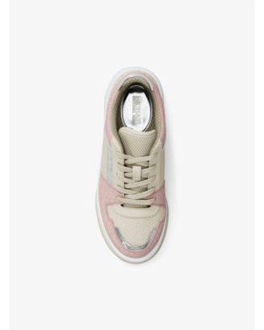 Michael Kors White Lexi Mixed-Media Sneaker