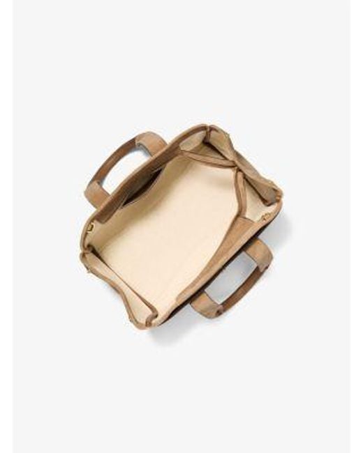 Michael Kors Natural Romee Small Suede Satchel