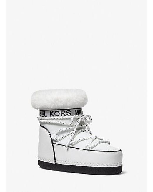 Michael Kors White Zelda Nylon Snow Boot