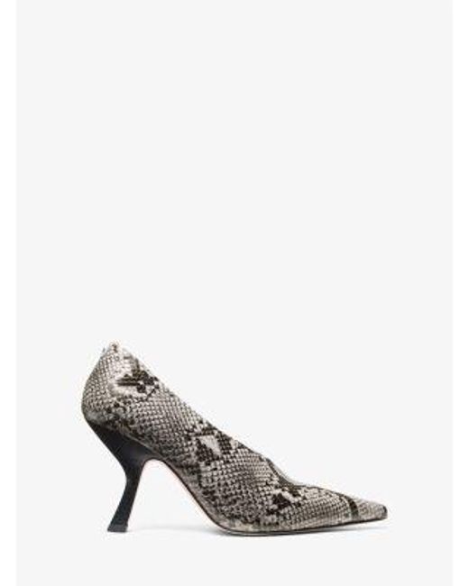 Mk Escarpin Luna En Cuir Effet Serpent En Relief MICHAEL Michael Kors en coloris White