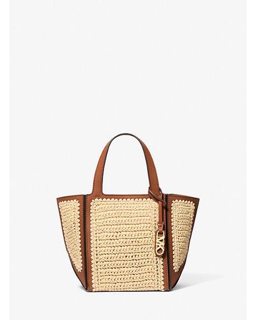 Michael Kors Natural Jordi Small Hand-Crocheted And Leather Tote Bag