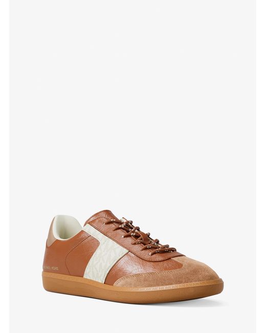 MICHAEL Michael Kors Brown Mk Jovie Leather And Signature Logo Trainers