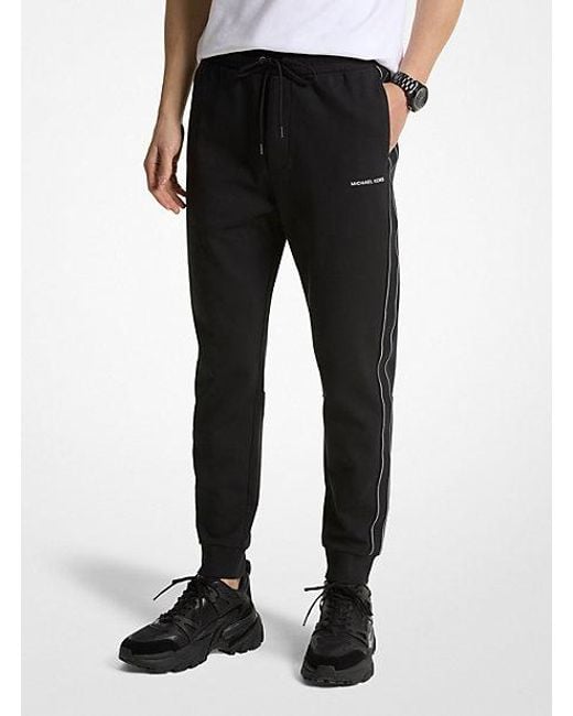 Michael Kors Black Mk Logo Tape Cotton Blend Jogger for men