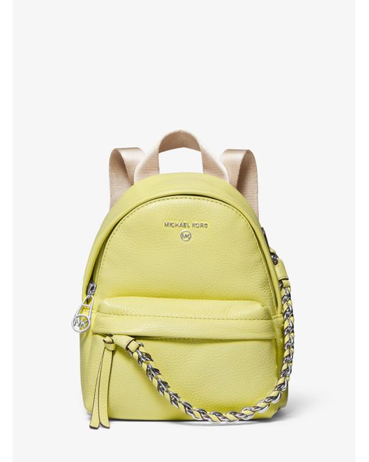 Michael Kors Yellow Slater Extra-small Pebbled Leather Convertible Backpack