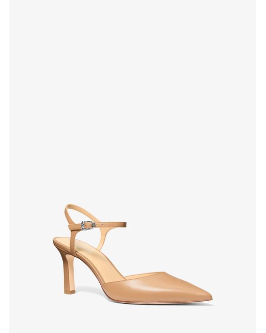 MICHAEL Michael Kors Natural Mk Amara Leather Mid Pump