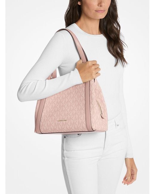 Michael Kors Outlet Mk Rosemary Large Signature Logo Shoulder Bag