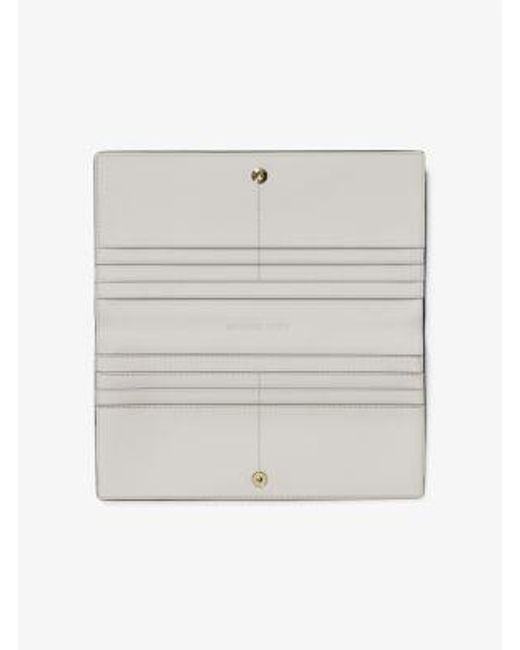 Michael Kors White Carson Large Pebbled Leather Wallet