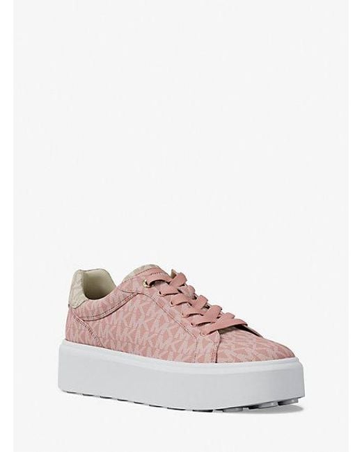 Michael Kors Pink Romey Two-Tone Logo Platform Sneaker