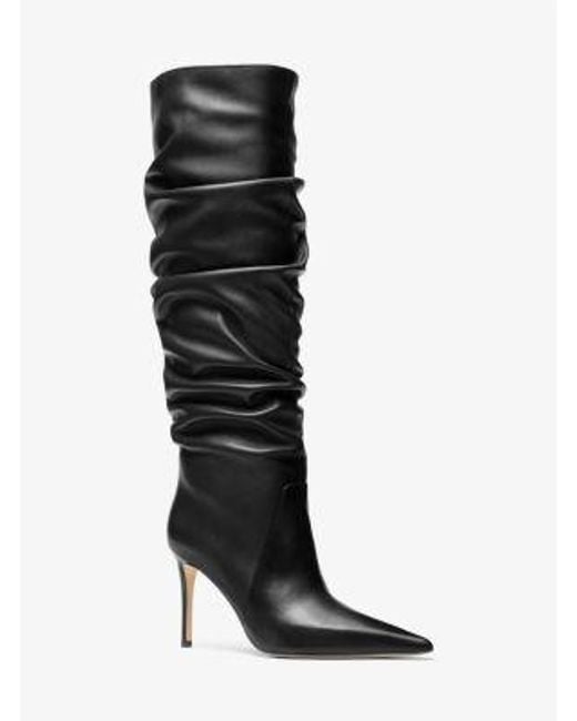 MICHAEL Michael Kors Black Mk Dawn Leather Boot