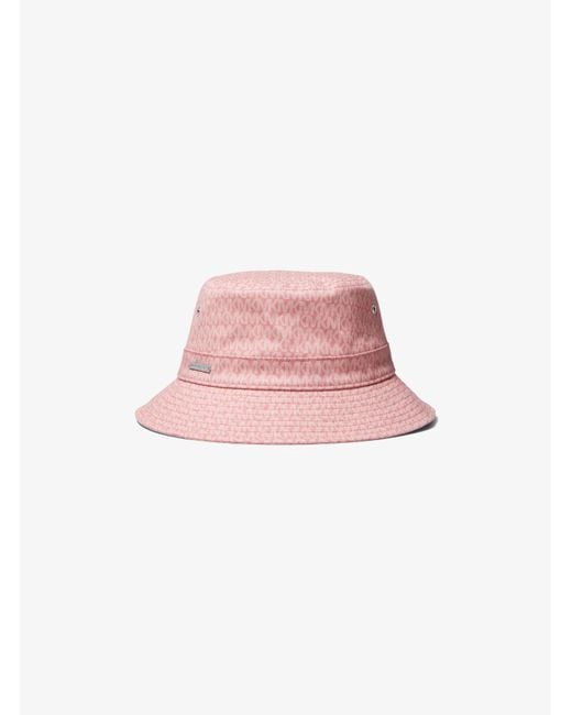 MICHAEL Michael Kors Logo Print Organic Cotton Blend Bucket Hat in Pink |  Lyst