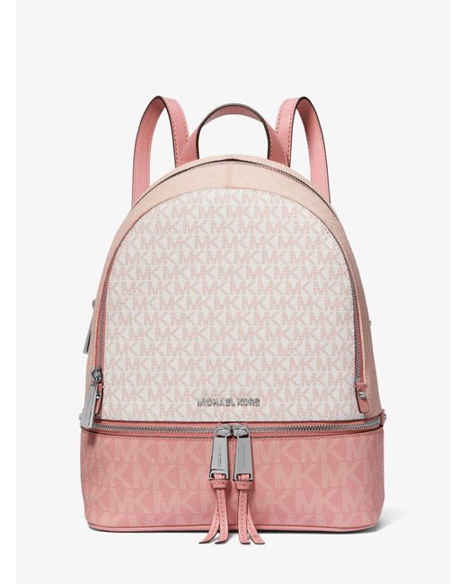 MICHAEL Michael Kors Pink Rhea Medium Color-block Logo Backpack