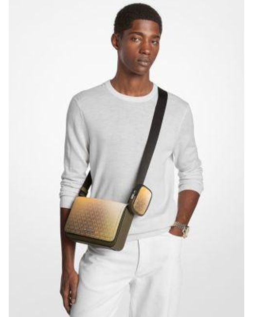 Michael Kors Natural Cooper Small Ombré Signature Logo Crossbody Bag With Pouch for men