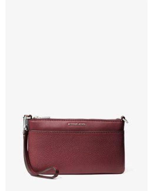 Michael Kors Purple Jet Set Medium Pebbled Leather Convertible Wristlet