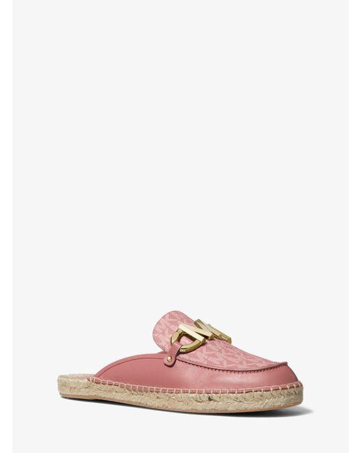 Michael Kors Izzy Logo And Leather Loafer Slide in Rose (Pink) | Lyst