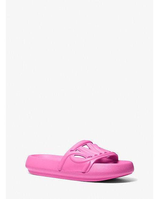 Michael Kors Pink Splash Scuba Slide Sandal