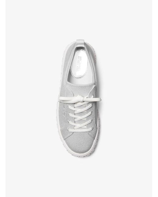 Sneaker Grove in maglia metallizzata di Michael Kors in White