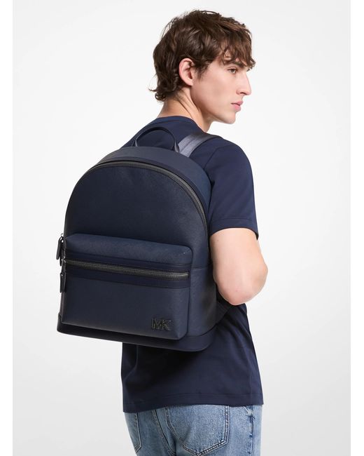 Michael Kors Blue Mk Edison Leather Backpack for men