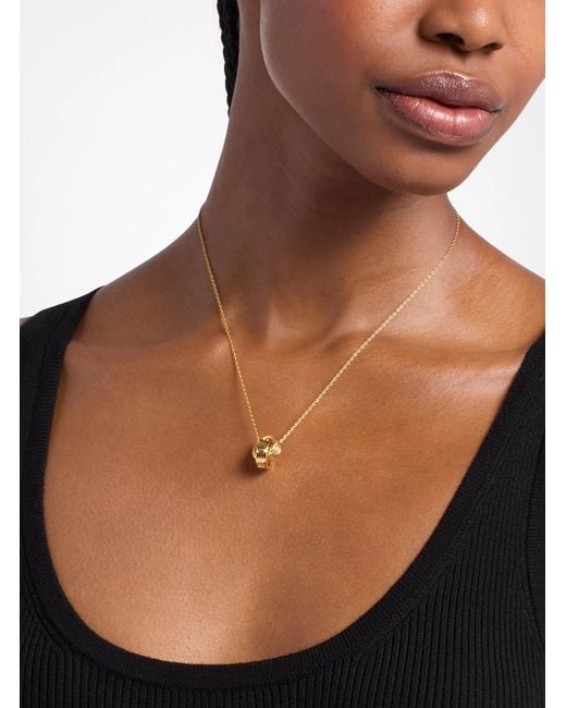 Michael Kors White Logo And Cubic Zirconia Necklace