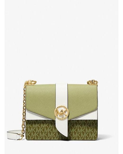 Michael Kors Greenwich Small Color-block Logo And Saffiano Leather Crossbody Bag