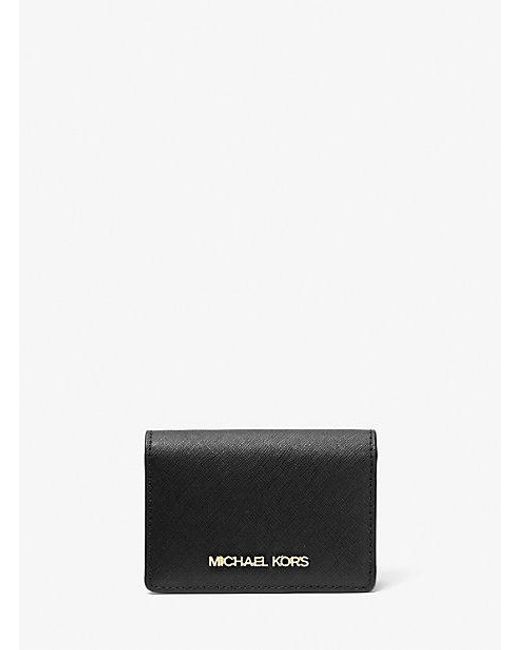 Michael Kors White Jet Set Small Saffiano Leather Wallet
