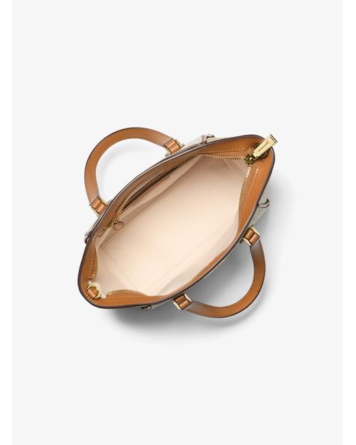 MICHAEL Michael Kors Natural Taryn Small Signature Logo And Leather Convertible Crossbody Bag