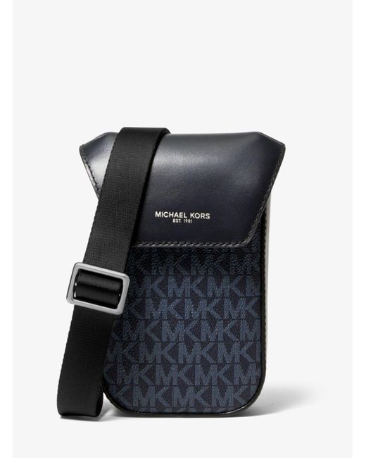 Michael Kors Black Greyson Logo Smartphone Crossbody Bag for men